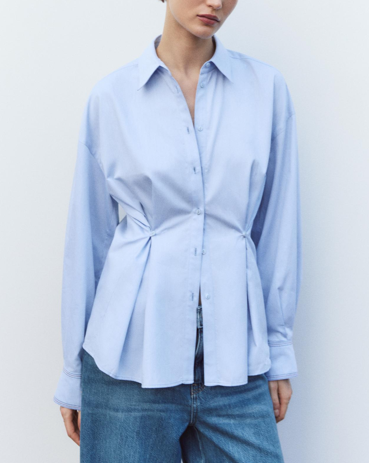 Waist-Button Oxford Shirt