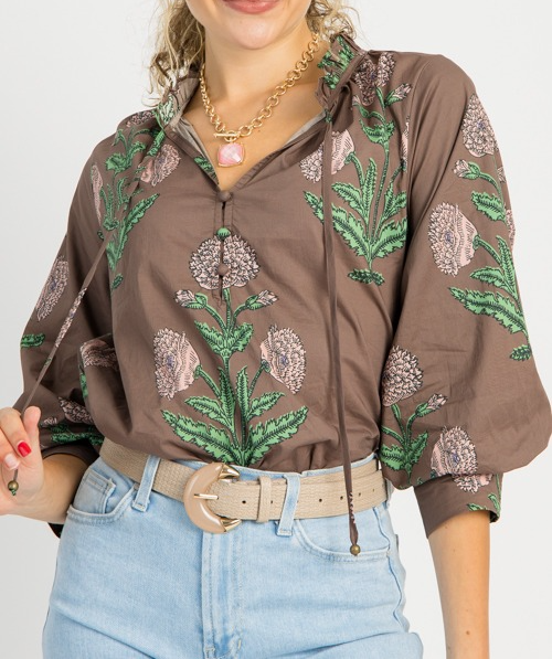 Block Print Button Top
